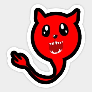 Cute red devil dog Sticker